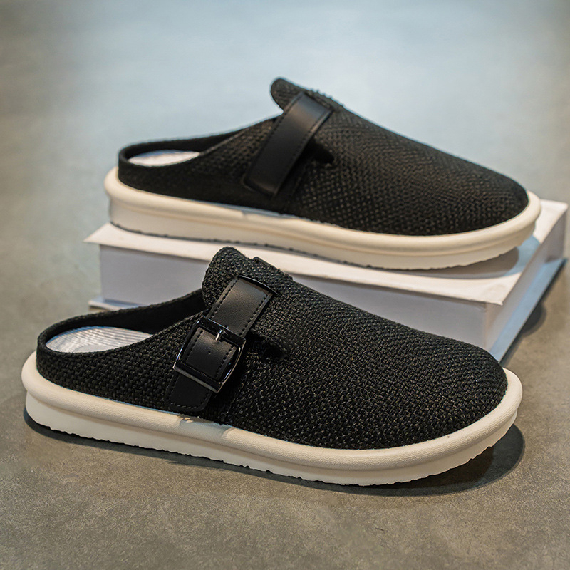 Azolla pantofi slip-on pentru bărbați, partea superioară din piele artificială, talpă din cauciuc, ușori, pentru vară