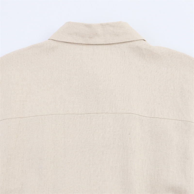 Ženska haljina A-linije s remenom, kratki rukavi, rever, poliester