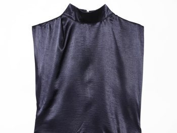Haljina – patchwork stil, europski i američki stil, midi duljina, stojeći ovratnik, poliesterna smjesa 2535