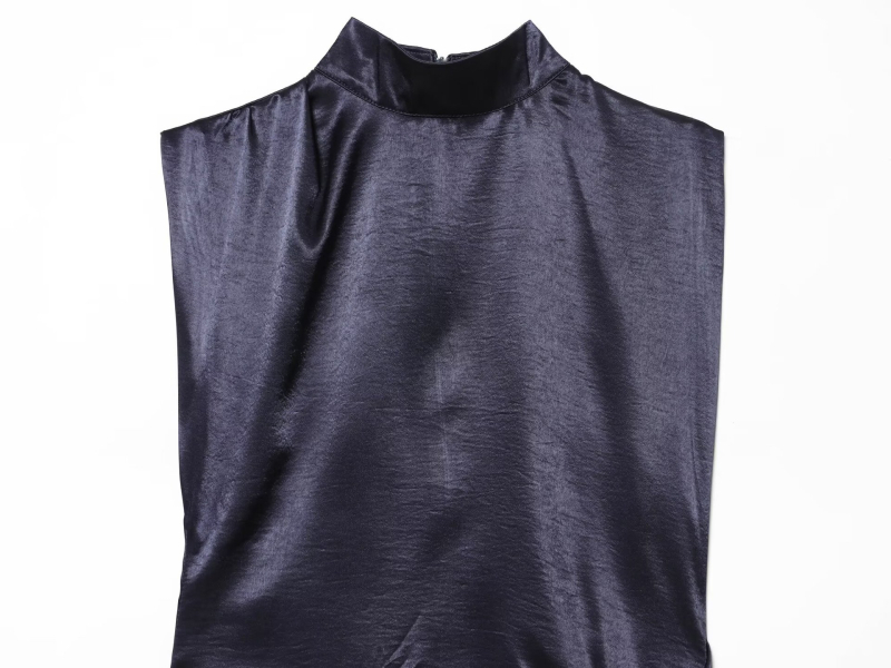 Haljina – patchwork stil, europski i američki stil, midi duljina, stojeći ovratnik, poliesterna smjesa 2535