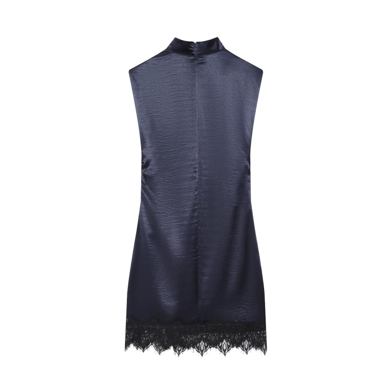 Haljina – patchwork stil, europski i američki stil, midi duljina, stojeći ovratnik, poliesterna smjesa 2535