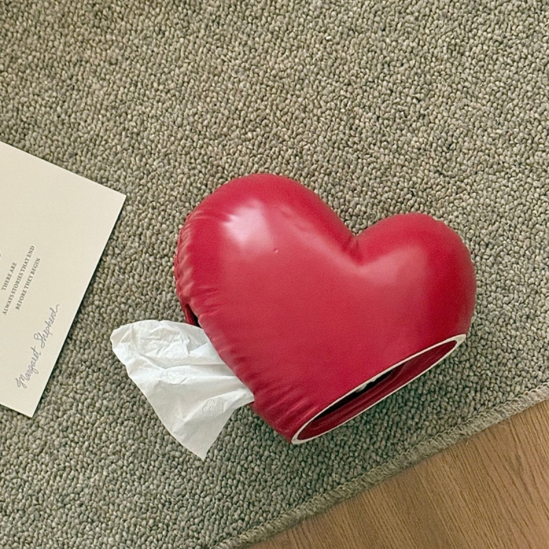 Kerámiából készült szív alakú papírtörlő tartó – modern dizájn, levehető belső tartó, 24 darabos készlet, logó nyomtatás lehetséges