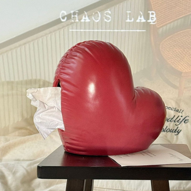 Kerámiából készült szív alakú papírtörlő tartó – modern dizájn, levehető belső tartó, 24 darabos készlet, logó nyomtatás lehetséges