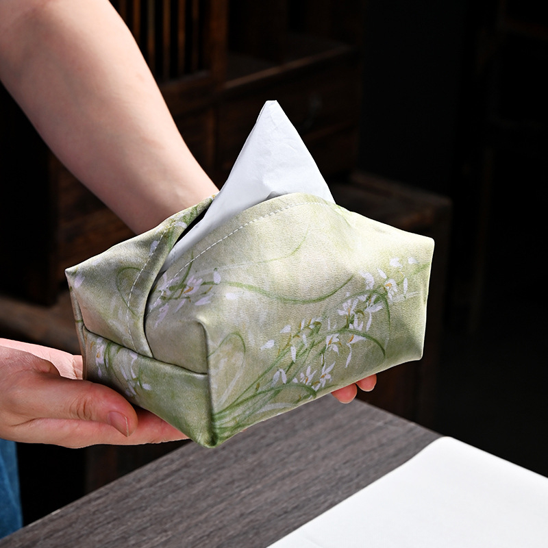 Pastorális stílusú zsebkendő-doboz fedél nappalira, nem szőtt textil anyagból, vízálló, többfunkciós