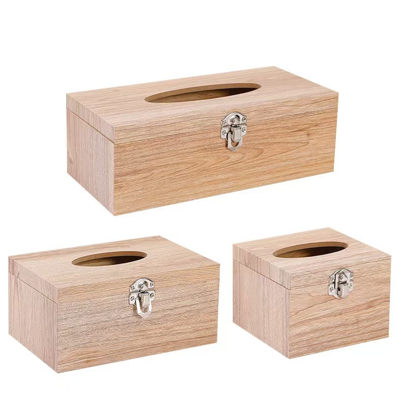 Dream Crown drvena kutija za papirnate ubruse sa zaključavanjem i preklopnim poklopom, stolni dizajn za automobil, dnevni boravak i kupaonu