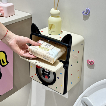 Zidna kutija za papirnate maramice u kupaoni - PP materijal, vodootporna, višenamjenska, zidna ugradnja