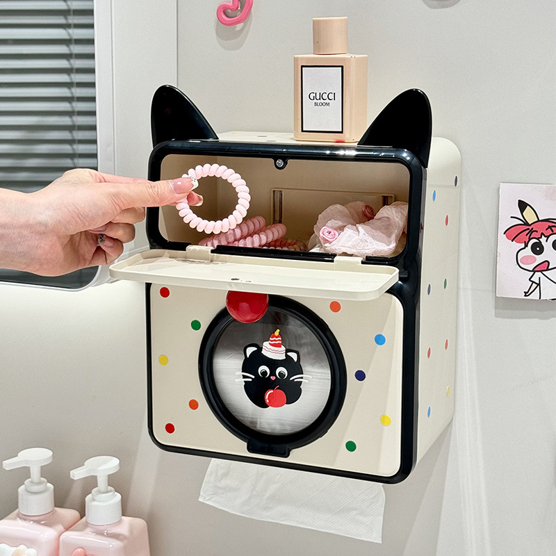 Zidna kutija za papirnate maramice u kupaoni - PP materijal, vodootporna, višenamjenska, zidna ugradnja