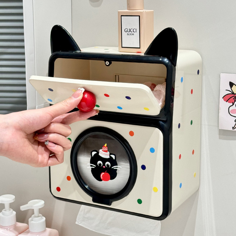 Zidna kutija za papirnate maramice u kupaoni - PP materijal, vodootporna, višenamjenska, zidna ugradnja