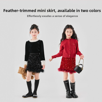 Lányoknak szóló sequin szoknya, hercegnő stílus, pamut, rajzfilm mintával, 3–8 éveseknek, téli 2025