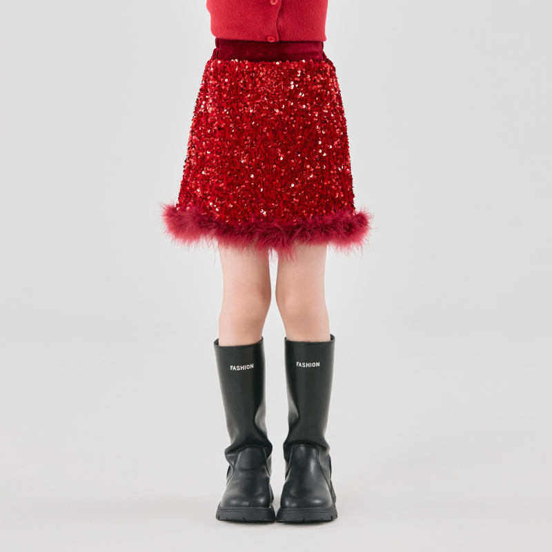 Lányoknak szóló sequin szoknya, hercegnő stílus, pamut, rajzfilm mintával, 3–8 éveseknek, téli 2025