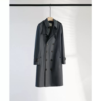 Ženski dugi pamučni windbreaker kaput u Hepburn stilu, polo ovratnik, dugi rukavi, srednja duljina 65–80 cm, patchwork dizajn, proljetno-jesensko odijevanje