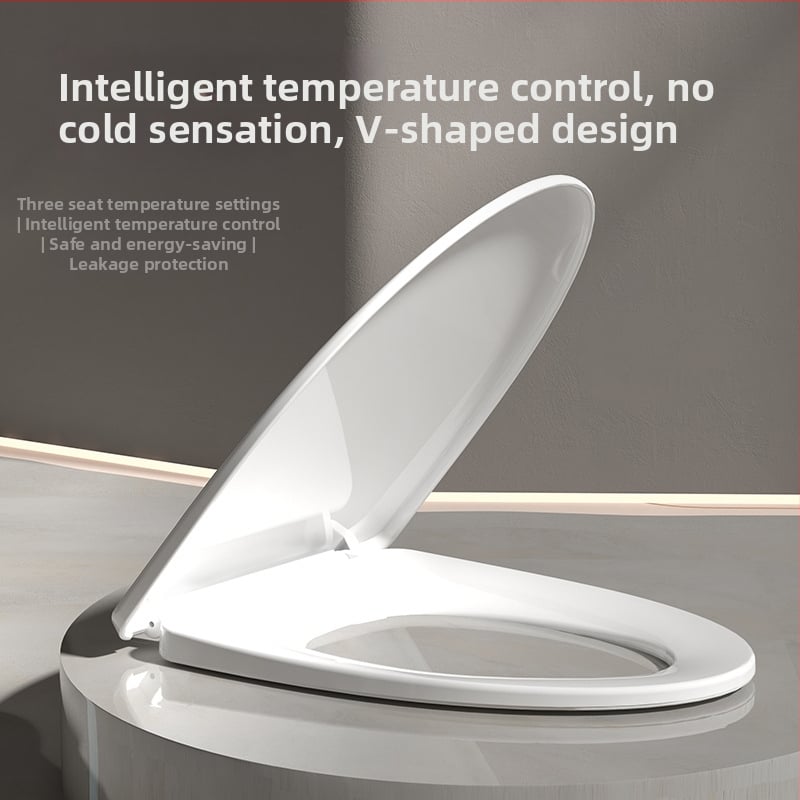 Intelligens azonnal melegítő WC-ülőke, háromfokozatú hőmérséklet-szabályozás, csendes lassú záródású fedél, modell AV-6901, PP anyag