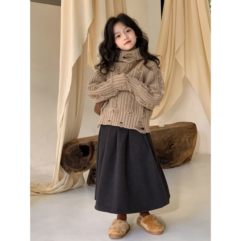 Dječja A-linija suknja – Spring pongee tkanina, 91–95% pamuk, jednostavan stil