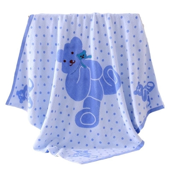 Бебешка хавлия от чист памук, терри жакардова тъкан, 32 нишки, тегло 500 г+ за бебета