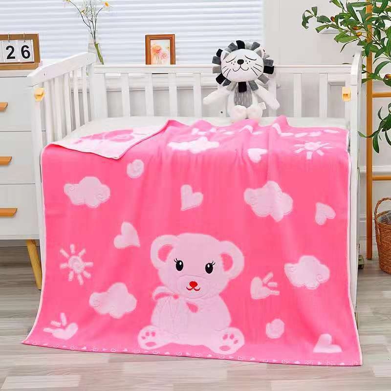 Бебешка хавлия от чист памук, терри жакардова тъкан, 32 нишки, тегло 500 г+ за бебета