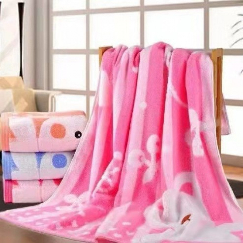 Бебешка хавлия от чист памук, терри жакардова тъкан, 32 нишки, тегло 500 г+ за бебета