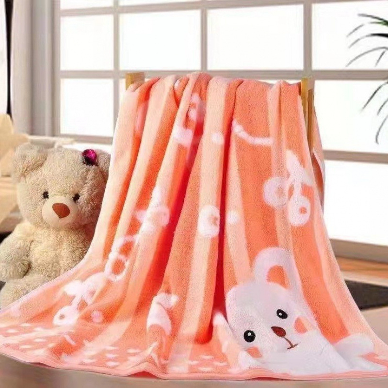 Бебешка хавлия от чист памук, терри жакардова тъкан, 32 нишки, тегло 500 г+ за бебета