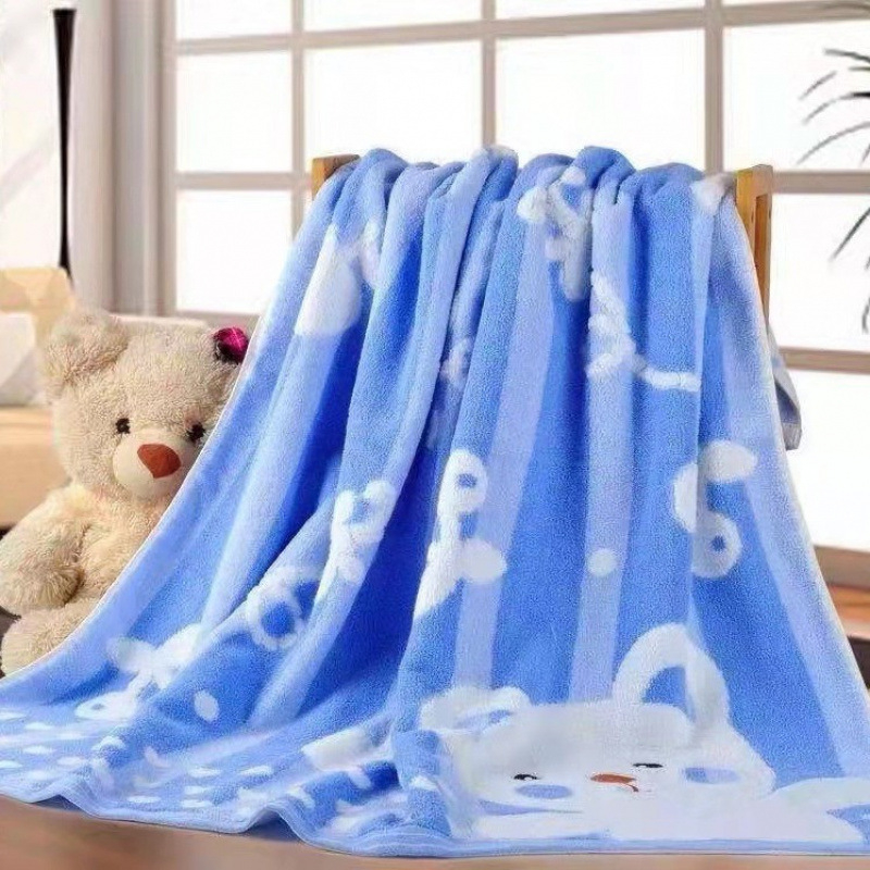 Бебешка хавлия от чист памук, терри жакардова тъкан, 32 нишки, тегло 500 г+ за бебета