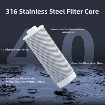 Filtru frontal de apă pentru alimentarea casei — ABS + oțel inoxidabil, Model Front 01, elimină impurități mari din apă și protejează electrocasnicele (intrarea apei la boiler, mașina de spălat, toaletă inteligentă)