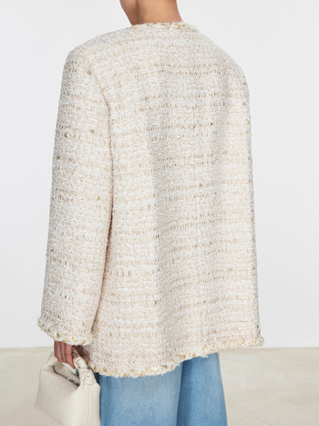 Kaput od vunene smeše, jedinstveni materijal, regular kroj, dugi rukavi, okrugli ovratnik sa skrivenim zatvaračima