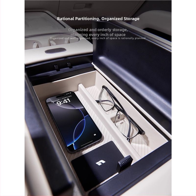 Organizér úložného priestoru centrálny konzoly – koža – Značka Lutu Auto Parts – Kompatibilné s Ideal i6