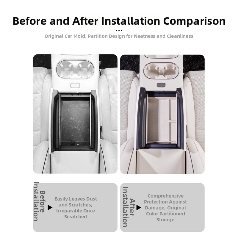 Organizér úložného priestoru centrálny konzoly – koža – Značka Lutu Auto Parts – Kompatibilné s Ideal i6