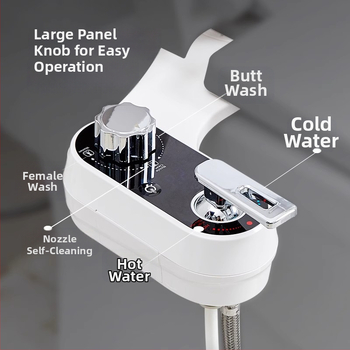 Κάθισμα μπιντέ με οθόνη θερμοκρασίας, ABS πλαστικό, αυτοκαθαριζόμενος ακροφύσιο, δομή τύπου διαχωρισμού, ακροφύσιο ψεκασμού μπιντέ