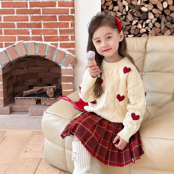 Gyerekeknek készült őszi–téli vastag pliszés szoknya, JK/stílus, 90% poliészter, kémiai rostok keveréke, 3–8 évesek