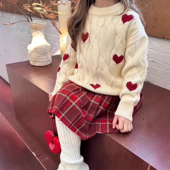 Gyerekeknek készült őszi–téli vastag pliszés szoknya, JK/stílus, 90% poliészter, kémiai rostok keveréke, 3–8 évesek