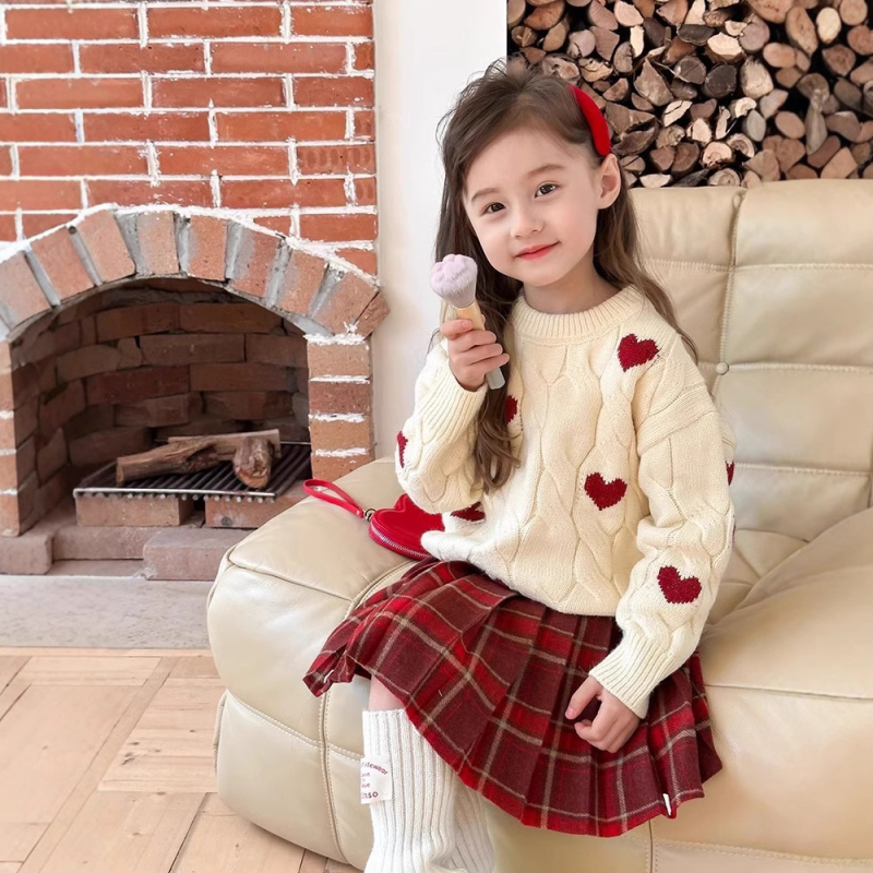 Gyerekeknek készült őszi–téli vastag pliszés szoknya, JK/stílus, 90% poliészter, kémiai rostok keveréke, 3–8 évesek