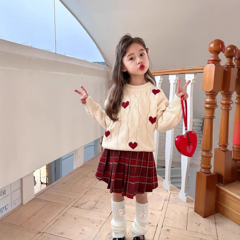 Gyerekeknek készült őszi–téli vastag pliszés szoknya, JK/stílus, 90% poliészter, kémiai rostok keveréke, 3–8 évesek