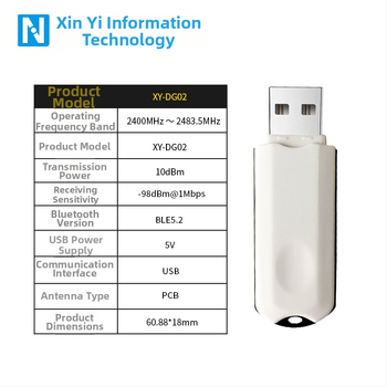 BLE 5.2 USB към TTL безжичен адаптер с виртуален сериен порт – Dongle-02, един към много