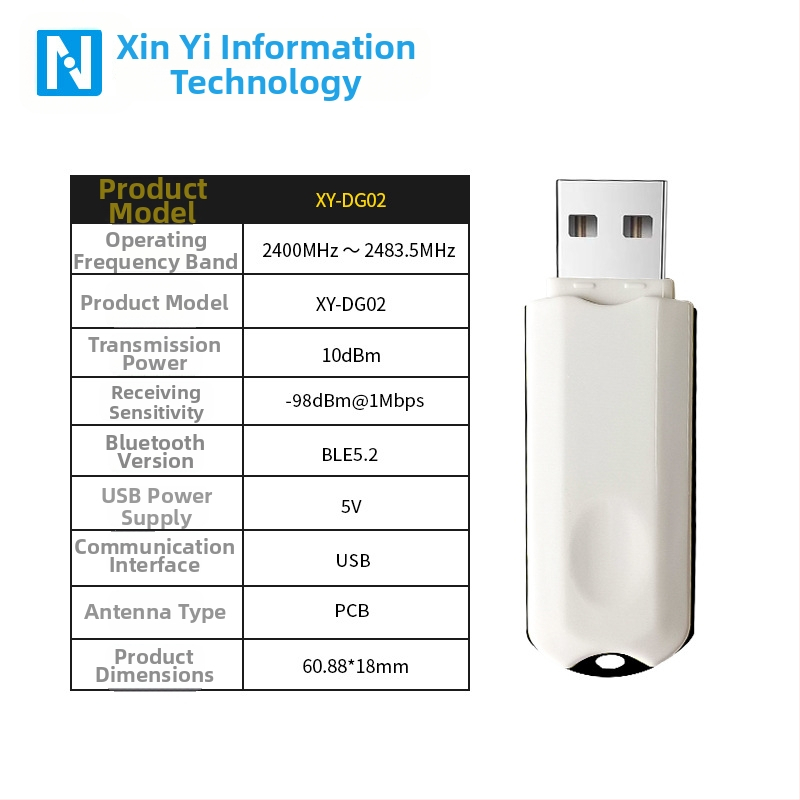 BLE 5.2 USB към TTL безжичен адаптер с виртуален сериен порт – Dongle-02, един към много