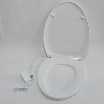 Inteligentný kryt na WC s okamžitým vykurovaním a vykurovaním sedadla, materiál PP doska, nastaviteľný rozstup otvorov 80–200 mm, model F003-02, štýl štandardný / modern minimalistický