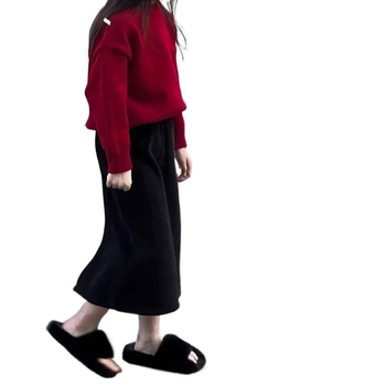 Lányoknak készült hosszú, A-vonalú vállpántos szoknya, 91–95% pamut, pamut bélés, téli viselet