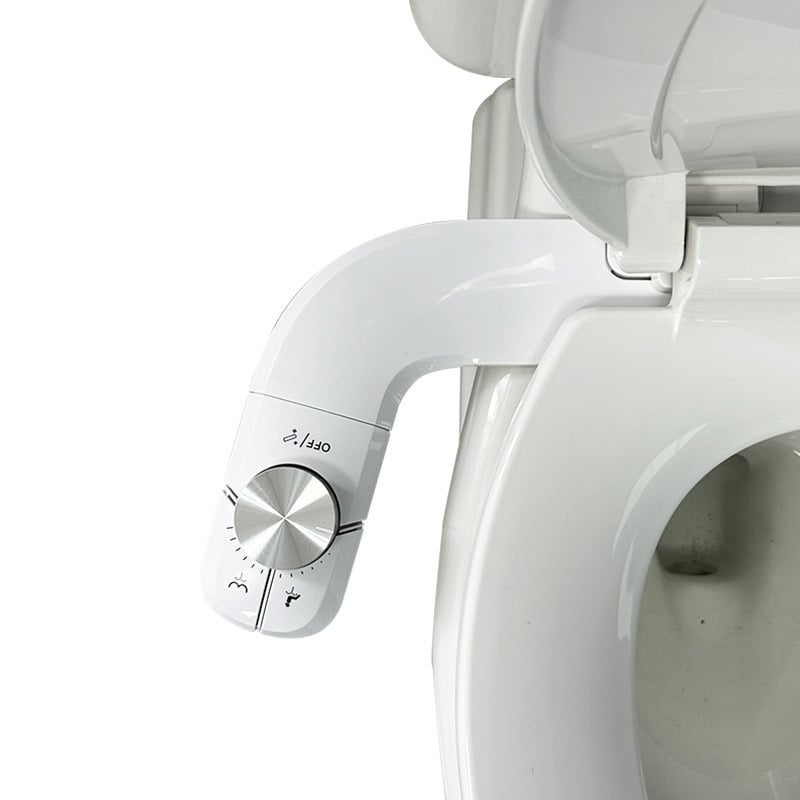 Bidet s gombíkom, jedným tlačidlom rýchle uvoľnenie, bez elektriny, nastaviteľná vzdialenosť dier 106-184 mm, nastavenie tlaku vody