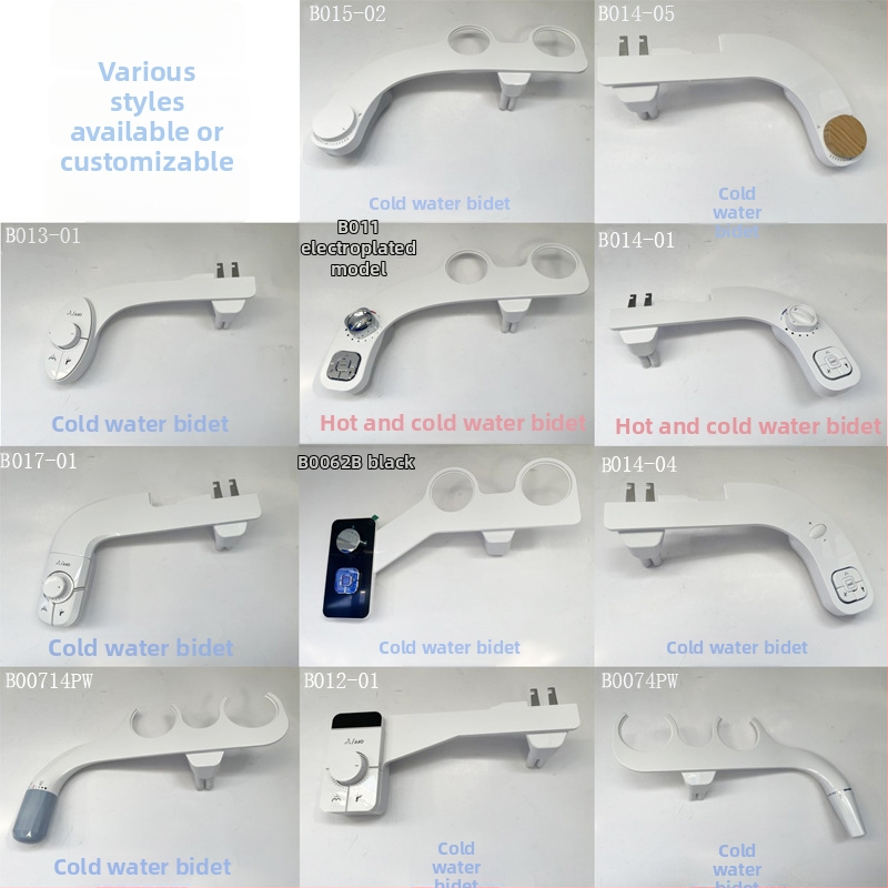 Bidet s gombíkom, jedným tlačidlom rýchle uvoľnenie, bez elektriny, nastaviteľná vzdialenosť dier 106-184 mm, nastavenie tlaku vody