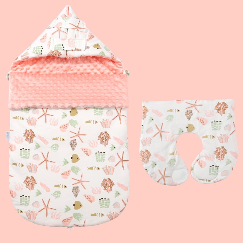 Spavaća vrećica za bebe, 0-1 godina, pamuk, podstava fleece, punilo svila-pamuk, zatvarač najlon