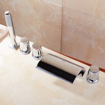 Fürdőkádi keverőcsap-szett - réz, háromrészes felépítés, keramikus patron (5–100°C, 0,05–0,5 MPa)