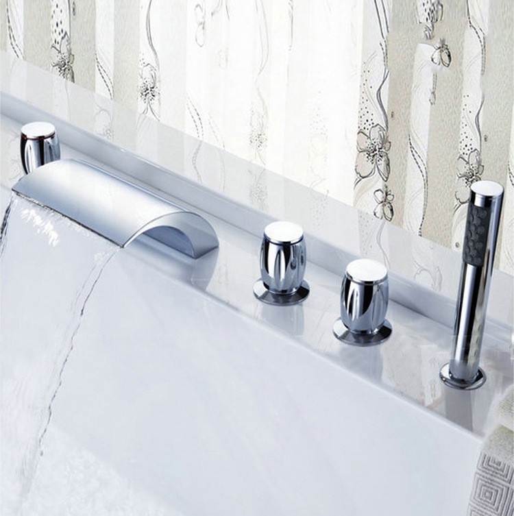 Fürdőkádi keverőcsap-szett - réz, háromrészes felépítés, keramikus patron (5–100°C, 0,05–0,5 MPa)