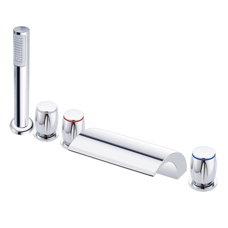 Fürdőkádi keverőcsap-szett - réz, háromrészes felépítés, keramikus patron (5–100°C, 0,05–0,5 MPa)