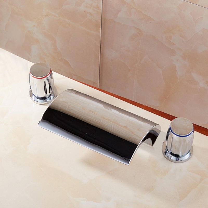 Fürdőkádi keverőcsap-szett - réz, háromrészes felépítés, keramikus patron (5–100°C, 0,05–0,5 MPa)