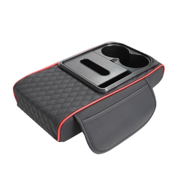 Padă centrală pentru cotieră cu suport pentru șervețele și suport pentru pahar, spațiu de depozitare, din piele, universal, antiaderent