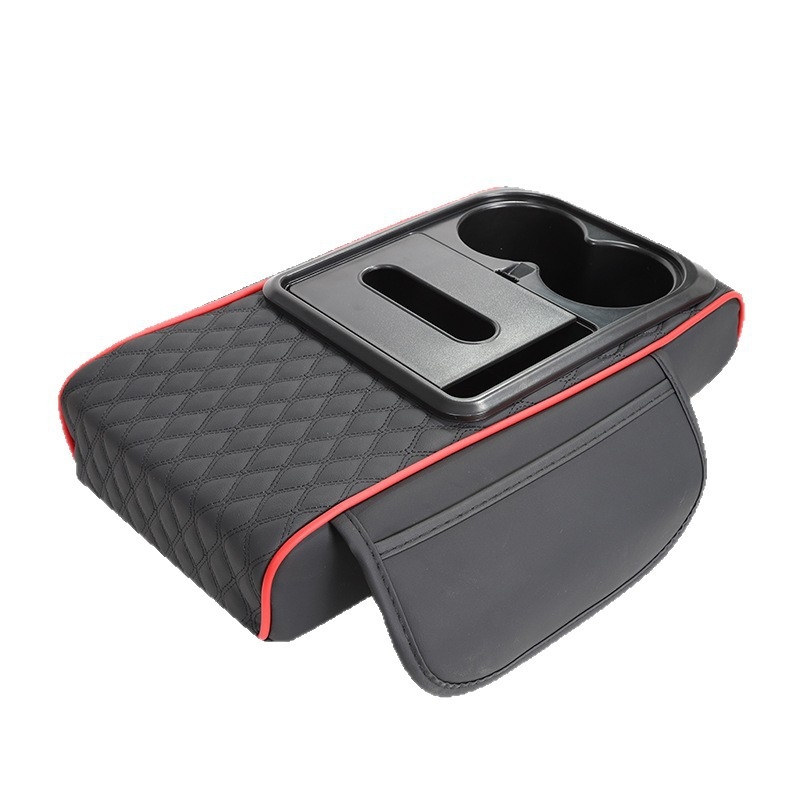 Padă centrală pentru cotieră cu suport pentru șervețele și suport pentru pahar, spațiu de depozitare, din piele, universal, antiaderent