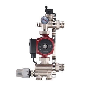 JS-HSZX02 Κεντρικό ανάμιξης για ενδοδαπέδια θέρμανση με κυκλοφορικό σύστημα, DN25/G, 1.0 MPa, Κρύο νερό 5–30°C, Ζεστό νερό 30–90°C, Σύνδεση αντλίας DN40 (1,5")