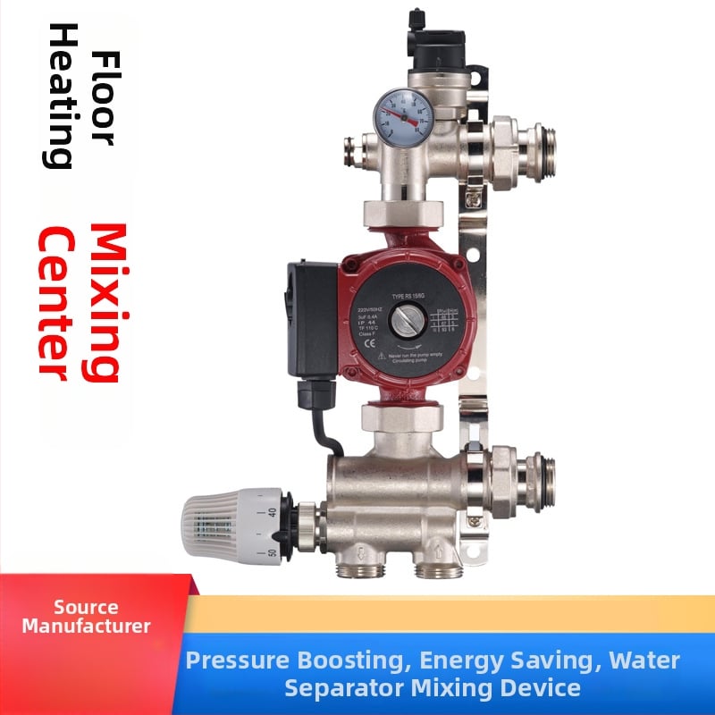 JS-HSZX02 Κεντρικό ανάμιξης για ενδοδαπέδια θέρμανση με κυκλοφορικό σύστημα, DN25/G, 1.0 MPa, Κρύο νερό 5–30°C, Ζεστό νερό 30–90°C, Σύνδεση αντλίας DN40 (1,5")