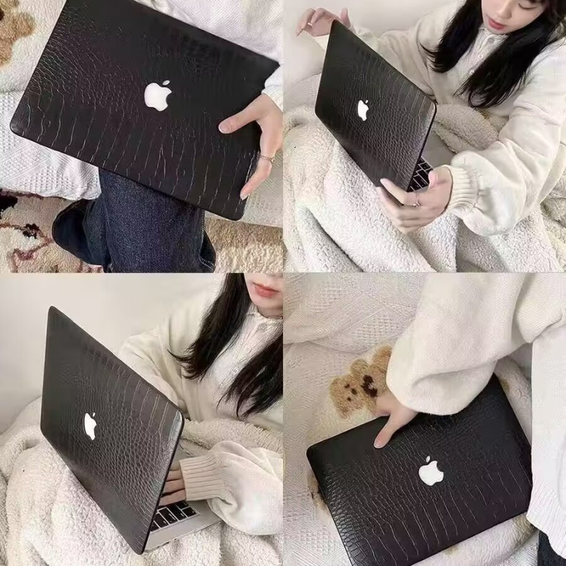 Husă de protecție MacBook Pro/Air – textură de crocodil, plastic și piele artificială, 2022