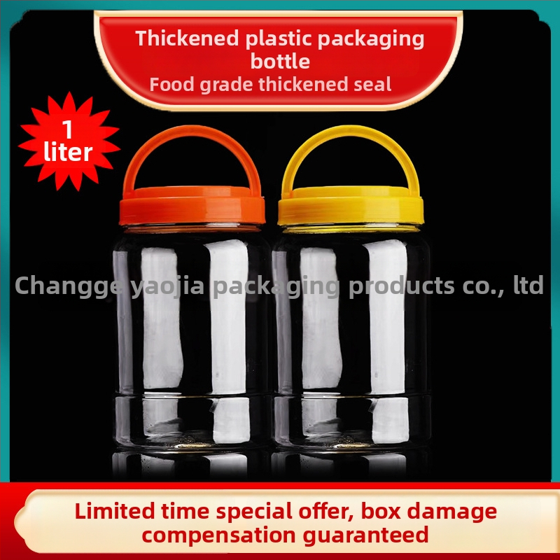 Prazdný plastový pohár s širokým otvorom, PET, s plastovým uzáverom, na skladovanie potravín