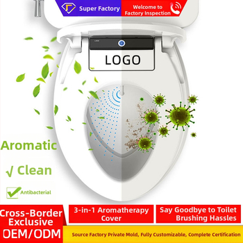 Inteligentný kryt na toaletu - aróma, čistenie a sterilizácia; PP materiál; 134-180 mm nastaviteľný rozostup otvorov; nabíjateľná vodotesná batéria; 500 ml čistiaca nádrž.