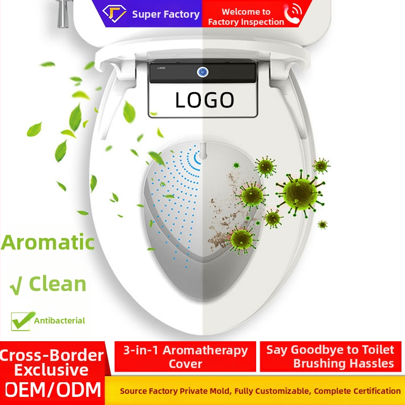 Inteligentný kryt na toaletu - aróma, čistenie a sterilizácia; PP materiál; 134-180 mm nastaviteľný rozostup otvorov; nabíjateľná vodotesná batéria; 500 ml čistiaca nádrž.